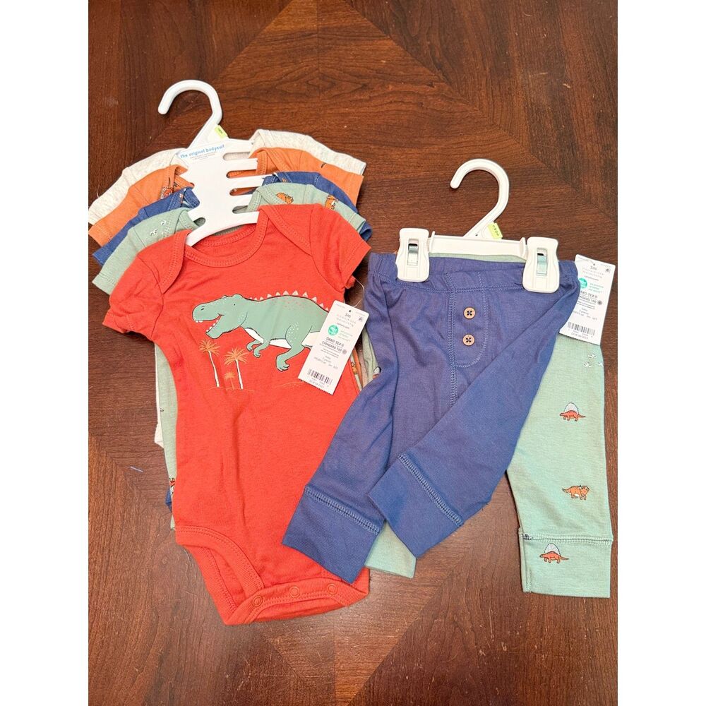 Carter's 7-Piece Dinosaur Baby Set 5 Onesies and 2 Pants